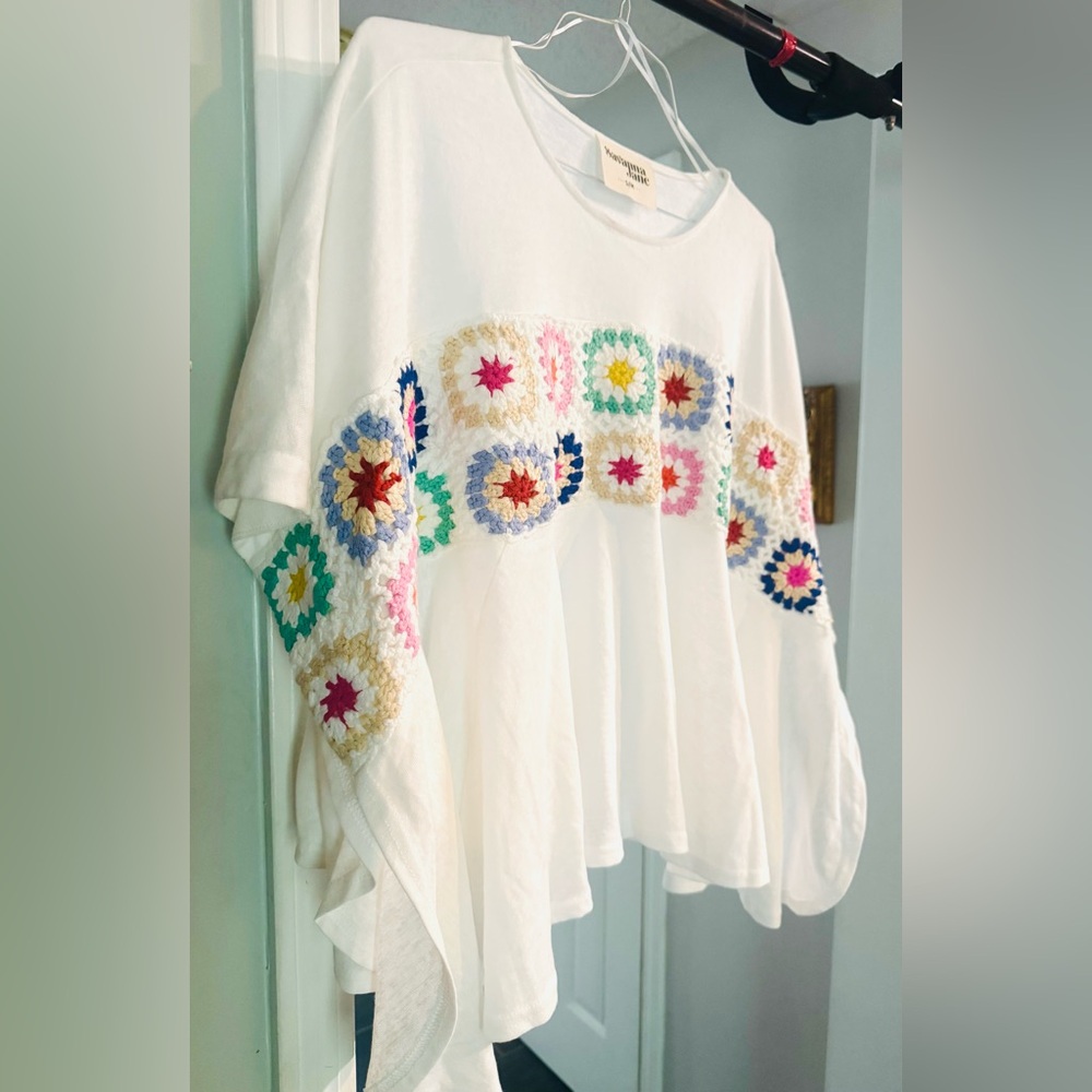 Savanna Jane Crochet Embellished Oversized Blouse